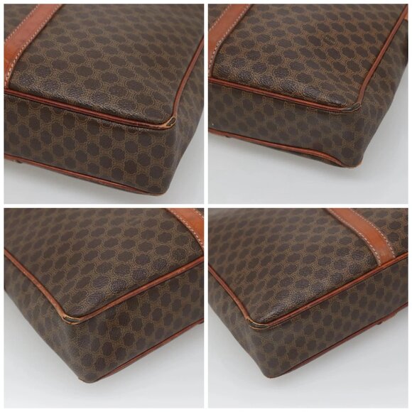 CELINE Macadam Canvas Hand Bag PVC Leather Brown Gold - Picture 15 of 15